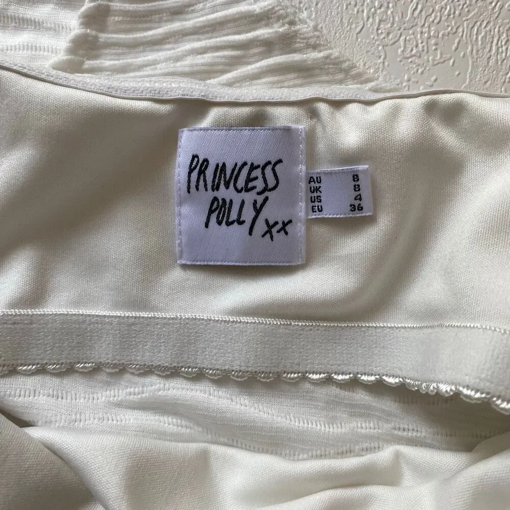 Princess Polly Ivory Textured Strapless Bodysuit Size 4 Y2K Going Out